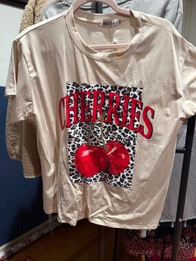 Kids Cream Cherries Graphic Tee